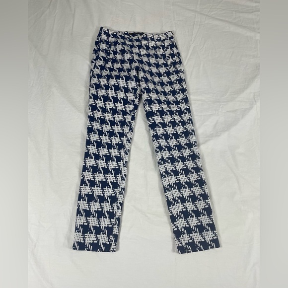 Zara Basic Women Blue Pattern Size Zipper Skinny Pants Size XS - Picture 1 of 10